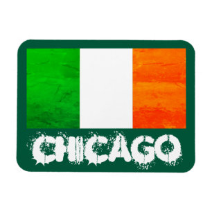 Iren in Chicago mit irischer Flagge - St. Patrick' Magnet