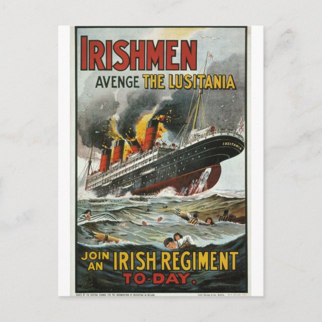 Iren rächen das Lusitania_Propaganda-Poster Postkarte (Vorderseite)