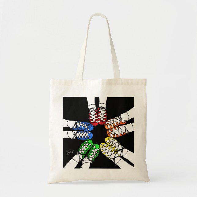 Iren Tanz farbige Ghillies Taschen-Tasche Tragetasche (Vorne)