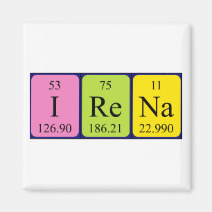 Irena-Magnet für den periodischen Tabellennamen Magnet