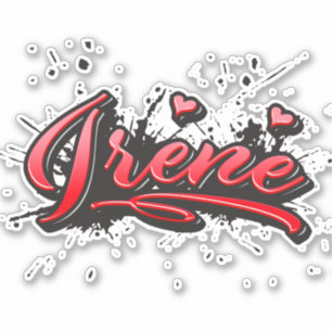 Irene rouge Autocollant graffiti sticker