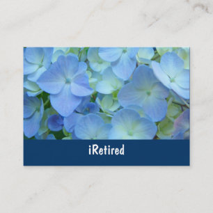 iRetired Visitenkarte-blauer Blumenruhestand Visitenkarte