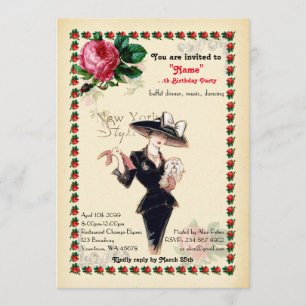 irgendein Alter, 60., Geburtstags-Partyfrau, Einladung