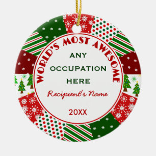 Irgendein Berufs-oder Namen-Weihnachtsgeschenk Keramikornament