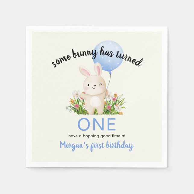 Irgendein Bunny ist ein einfaches Niedliches Jungs Serviette (Vorderseite)
