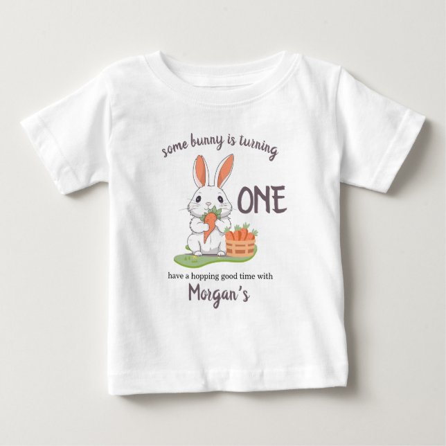 Irgendein Bunny ist ein Jungs Mädchen 1. Geburtsta Baby T-shirt (Vorderseite)