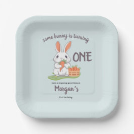 Irgendein Bunny ist ein Jungs Mädchen 1. Geburtsta Pappteller