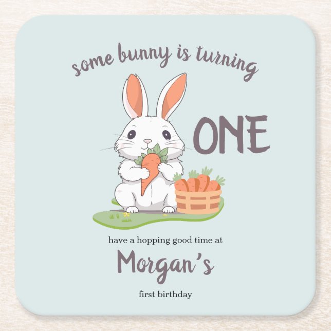 Irgendein Bunny ist ein Jungs Mädchen 1. Geburtsta Rechteckiger Pappuntersetzer (Vorderseite)