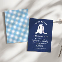 Irgendein Bunny ist eine blaue Erstgeburtstag Einl