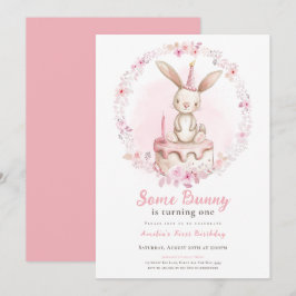 Irgendein Bunny ist eine Wildblumen Pink Rabbit Fi Einladung