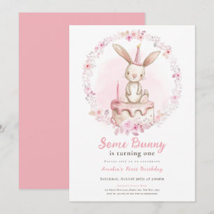 Irgendein Bunny ist eine Wildblumen Pink Rabbit Fi Einladung