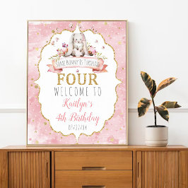 Irgendein Bunny macht 4. Geburtstag Willkommen Poster
