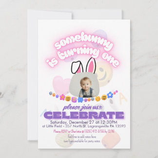 Irgendein Bunny macht eins! Einladungen zum ersten
