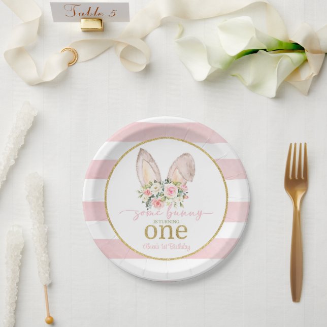 Irgendein Bunny verwandelt EINS (Sonnige Ohren) CU Pappteller (Hochzeit)