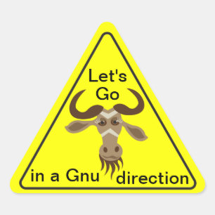 Irgendein gehen Gnu Stuff_Lets in einen Dreieckiger Aufkleber
