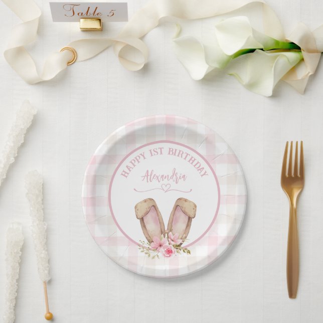 Irgendein Sonnenschein verwandelt ein rosa Mädchen Pappteller (Hochzeit)