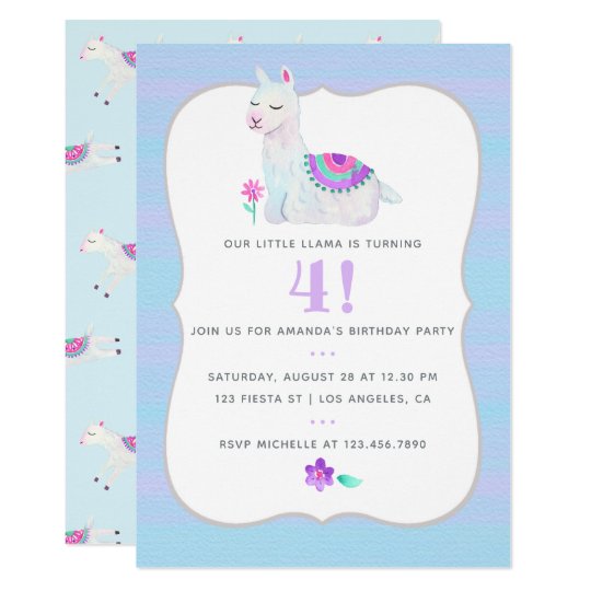 Irgendeine Alters Lama Kindergeburtstag Party Einladung Zazzle Ch