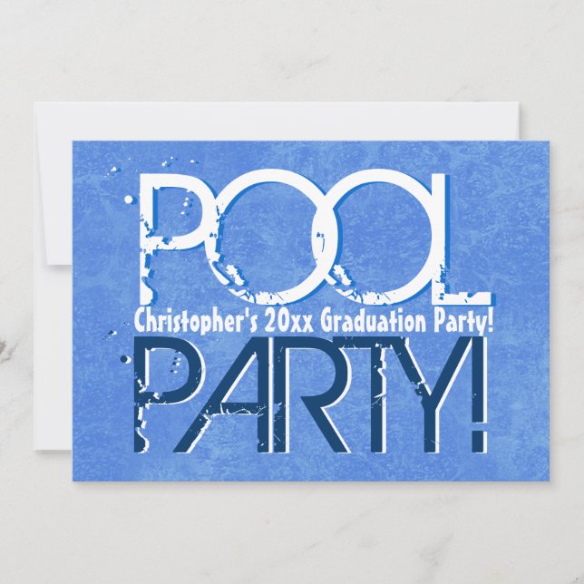 Irgendeine Jahr-Klasse Abschluss-Pool-Party Einladung (Vorderseite)