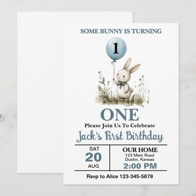 Irgendeine sonnige Geburtstagsparty Einladung (Vorne/Hinten)