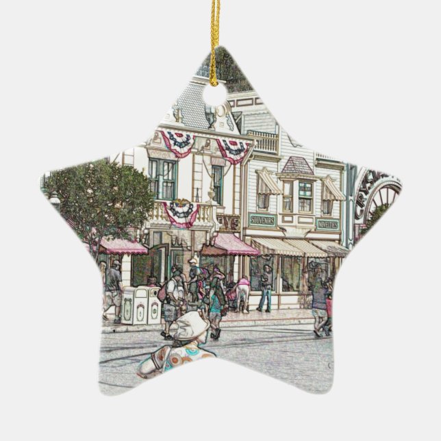 Irgendeine Stadt, USA Keramik Ornament (Vorne)