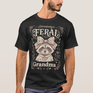 Irgendeiner Omas Waschbär Bogen Cottagecore T-Shirt