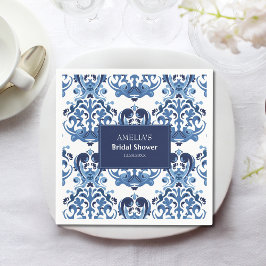 Irgendetwas Blaues Chinoiserie-blaues Brautparty Serviette