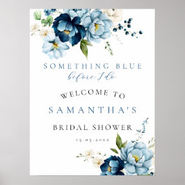 Irgendetwas Blue BID Navy Brautparty Begrüßungszei Poster