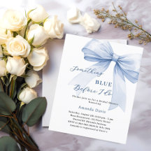 Irgendetwas Blue Bow Bridal Dusche Einladung