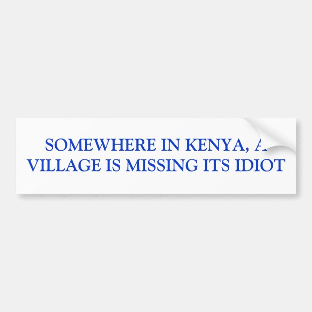 IRGENDWO IN KENIA, IST EIN DORF SEIN IDIOT AUTOAUFKLEBER (Vorne)