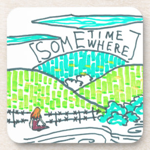 Irgendwo / Irgendwann doodle Getränkeuntersetzer