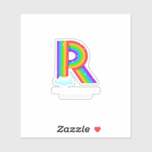 Irgendwo Regenbogen Inspirierendes Alphabet Drucke Aufkleber