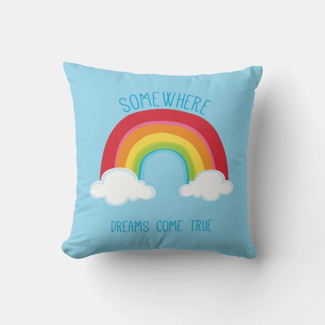 IRGENDWO ÜBER DEM RAINBOW leuchtende Farben Kissen (Vorderseite)