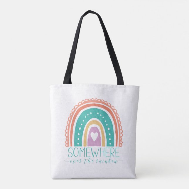 Irgendwo über dem Regenbogen Moderne Chic-Farben Tasche (Rückseite)