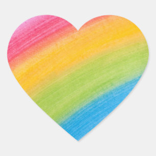irgendwo über den Regenbogenaufklebern Herz-Aufkleber