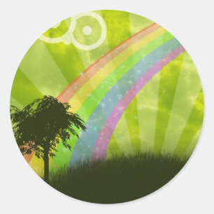 Irgendwo unter dem Regenbogen Runder Aufkleber