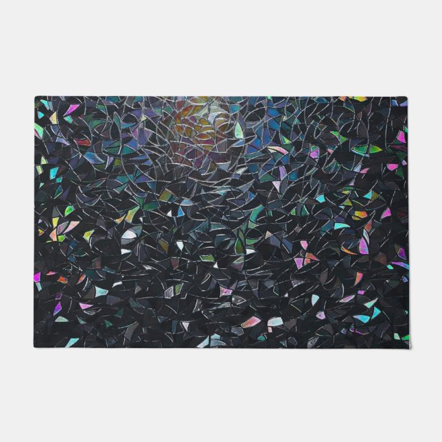 Iridescent Abstract Stained Glass Pattern Fußmatte (Vorderseite)