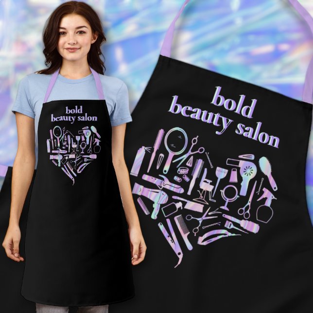 Iridescent Beauty Salon Tools Heart Hair Stylist Schürze (Von Creator hochgeladen)