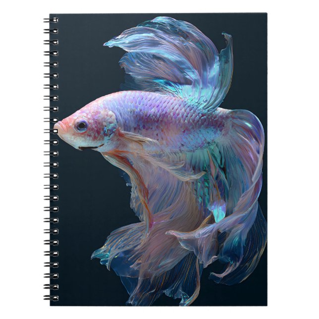 Iridescent Betta Fish Glow-Notebook Notizblock (Vorderseite)