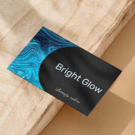 Iridescent Blue Aquamarin Aqua Esthetician Qr Code Visitenkarte