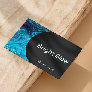 Iridescent Blue Aquamarin Aqua Esthetician Qr Code Visitenkarte