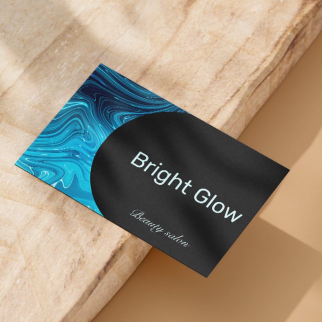 Iridescent Blue Aquamarin Aqua Esthetician Qr Code Visitenkarte (Iridescent Blue Teal Aqua Esthetician Qr Code Business Card)