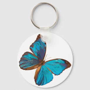 Iridescent Blue Butterfly Basic Schlüsselanhänger