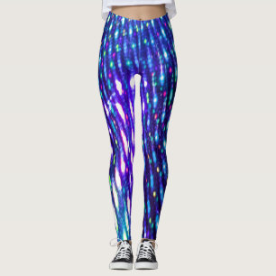 Iridescent Blue Lights Multicolor Leggings Bright