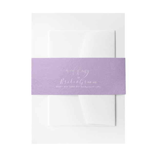 Iridescent Blush Overlay DIY lila, Hochzeit Einladungsbanderole (Vorderseite Beispiel)