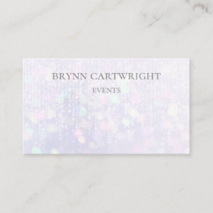 Iridescent Bokeh Sparkle Lights White Visitenkarte
