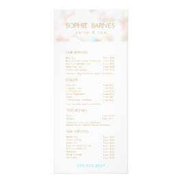Iridescent Bokek Salon Price List Service Menu Werbekarte