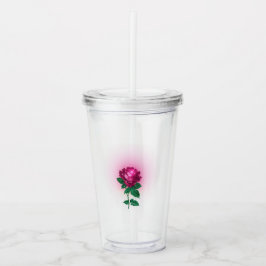 Iridescent Burgund-Rote Rose Acryltrinkbecher