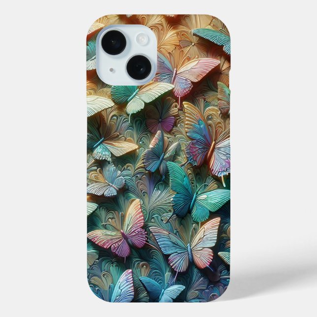 Iridescent Butterfly Garden Case-Mate iPhone Hülle (Rückseite)