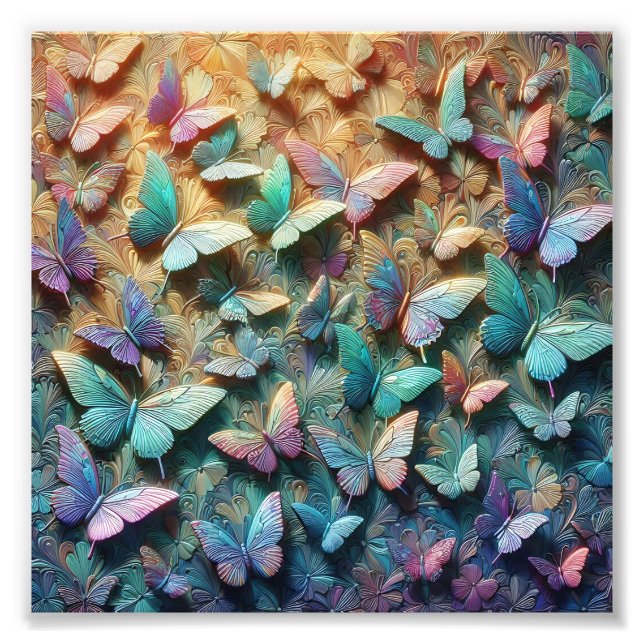 Iridescent Butterfly Garden Fotodruck (Vorne)