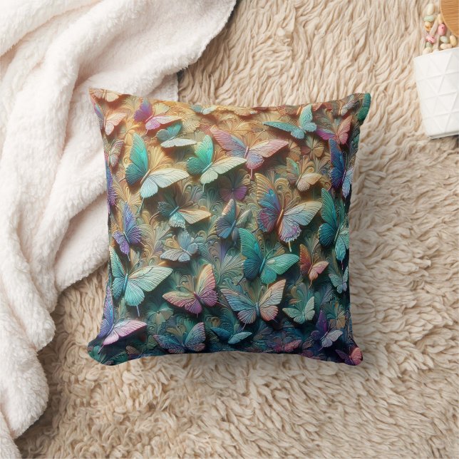 Iridescent Butterfly Garden Kissen (Decke)